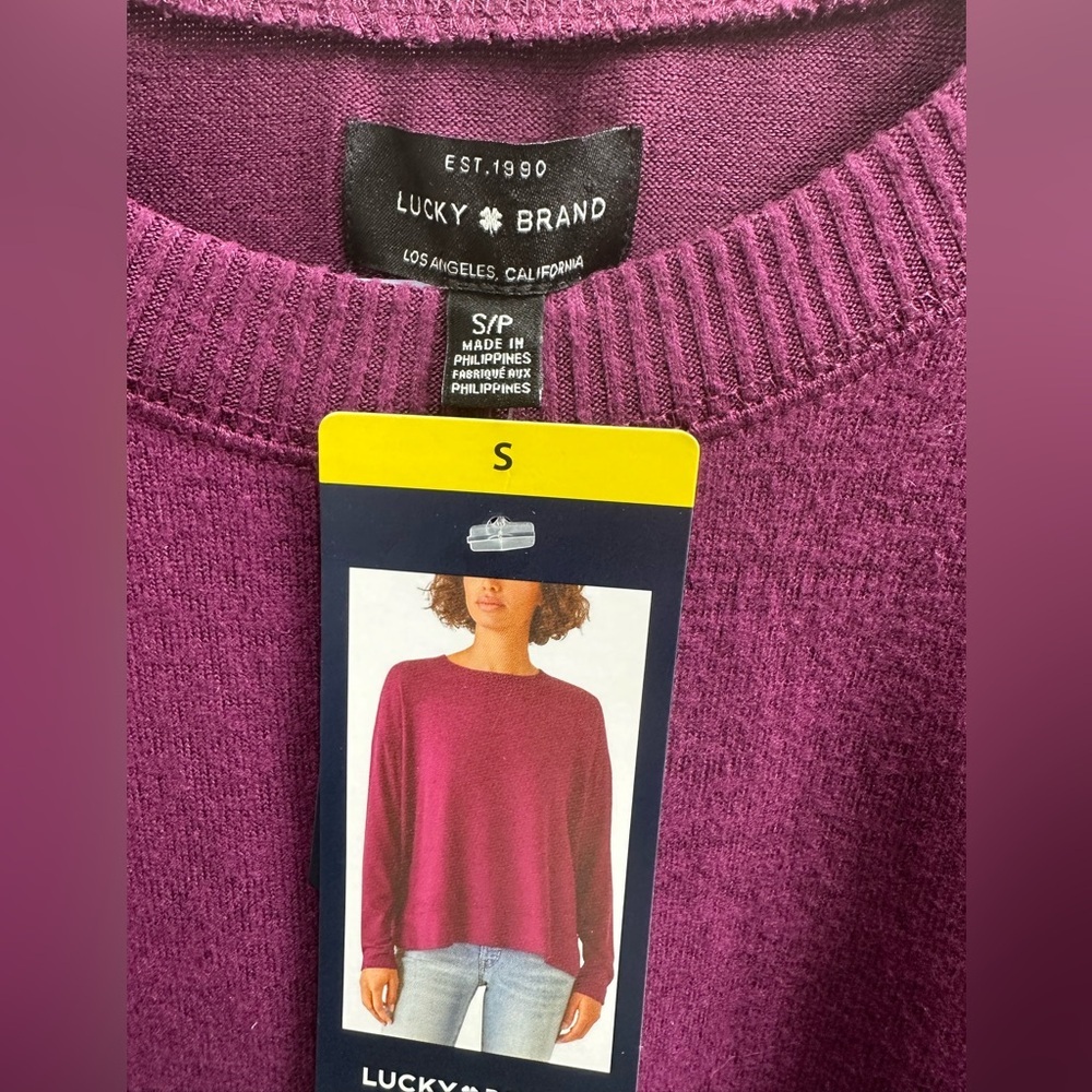 New Lucky Brand Rich Purple Knit Top - Picture 4 of 8